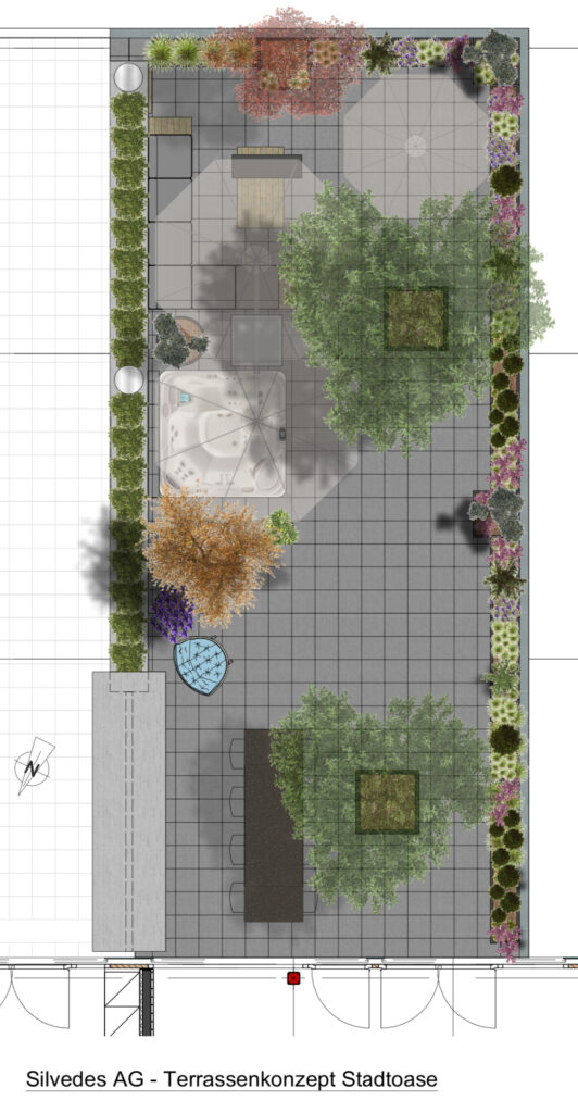 Terrassenkonzept der Silvedes AG für eine Stadtoase in Zürich